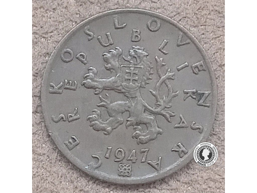 50 halier - Česko-Slovensko - 1947
