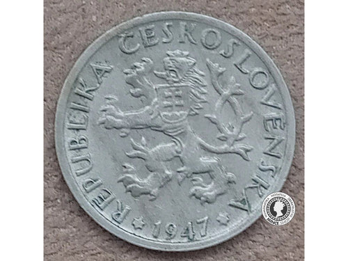 1 koruna - Česko-Slovensko - 1947