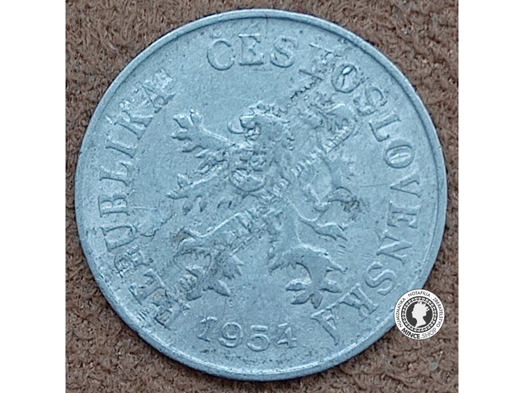 5 halier - Česko-Slovensko - 1954