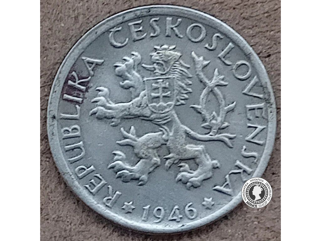 1 koruna - Česko-Slovensko - 1946