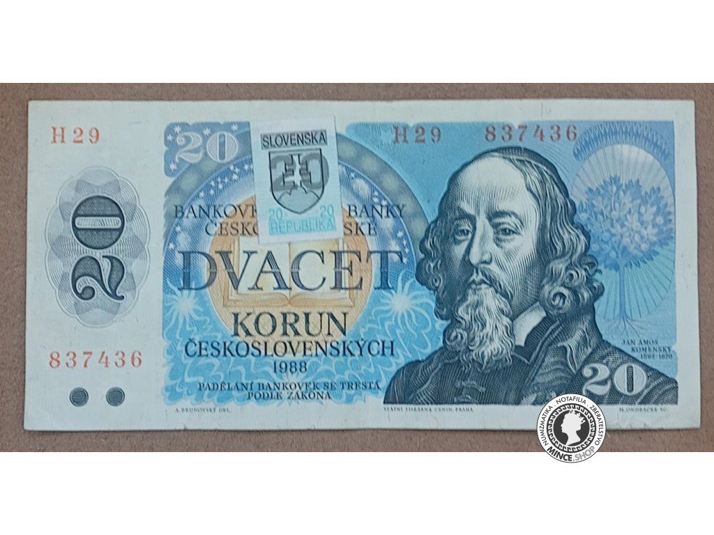 20 Korún kolkovaných - 1988 - ČSSR / Slovensko
