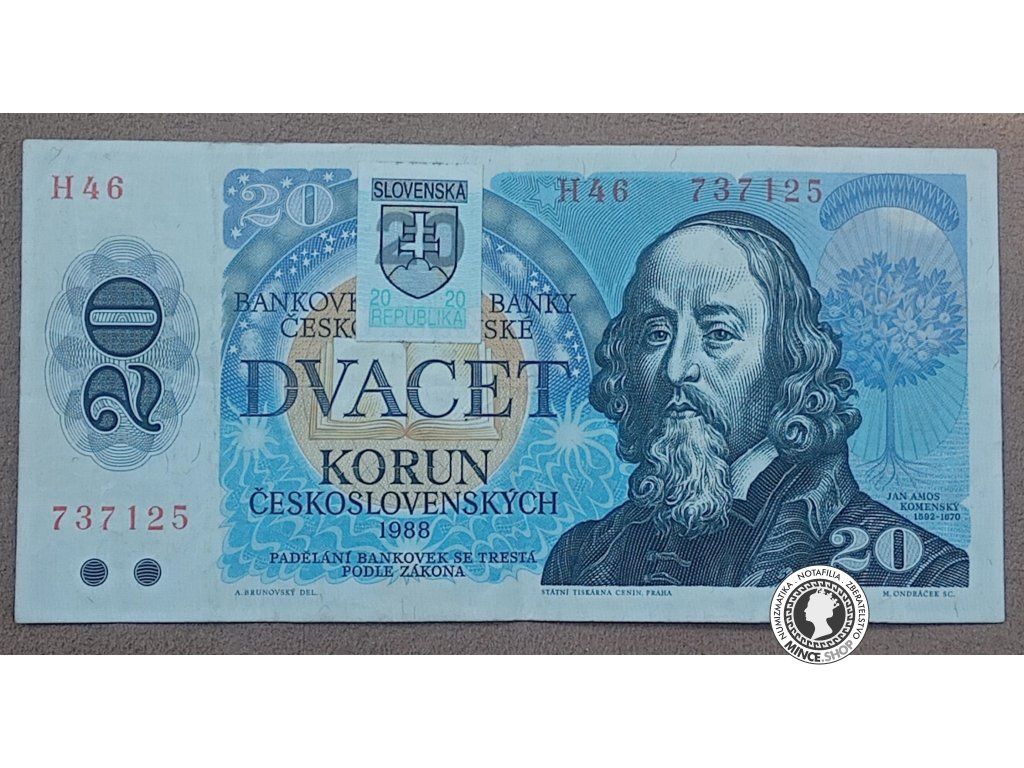 20 Korún kolkovaných - 1988 - ČSSR / Slovensko