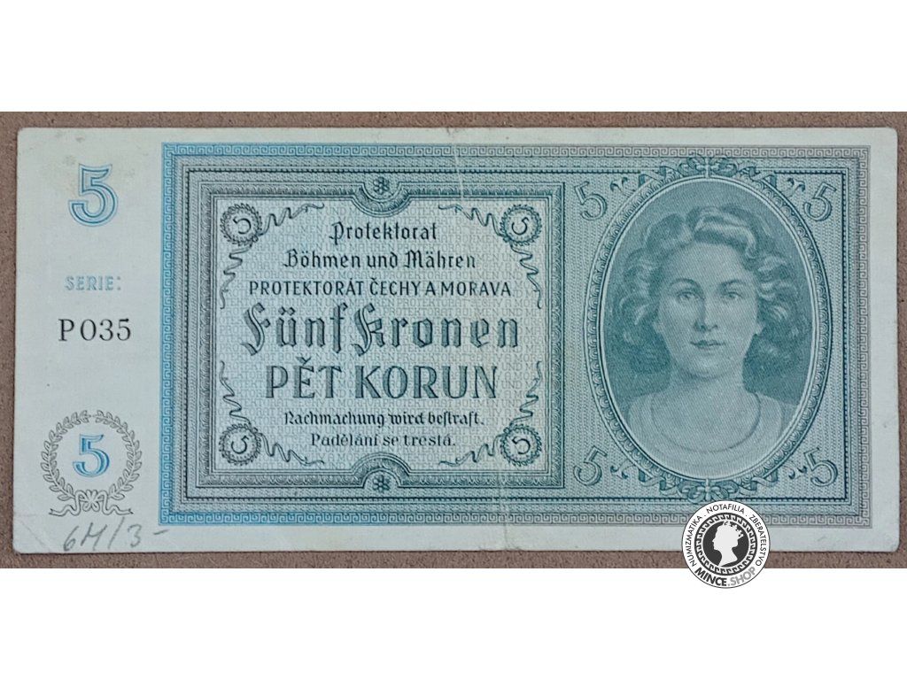 5 Korún - 1940 - Protektorát Čechy a Morava